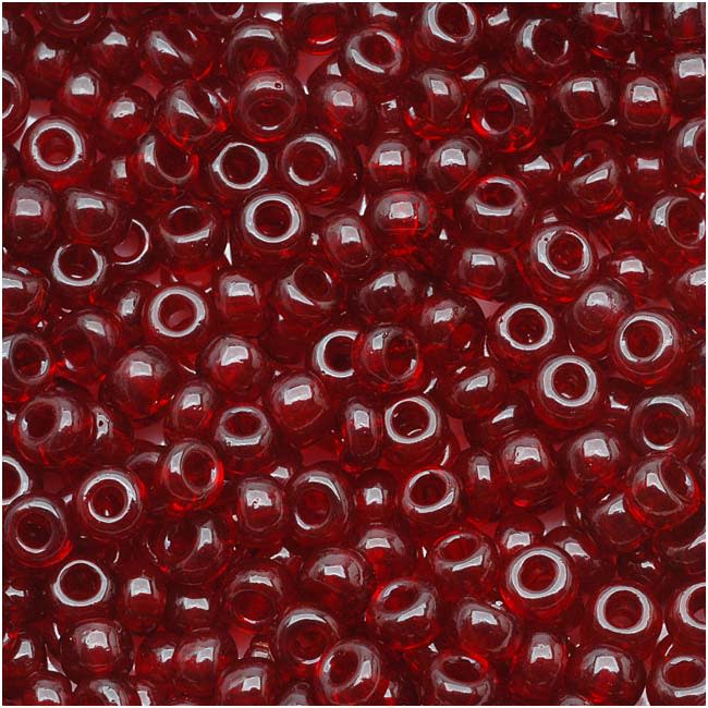Czech Seed Beads 6/0 Translucent Garnet Red (1 Ounce)