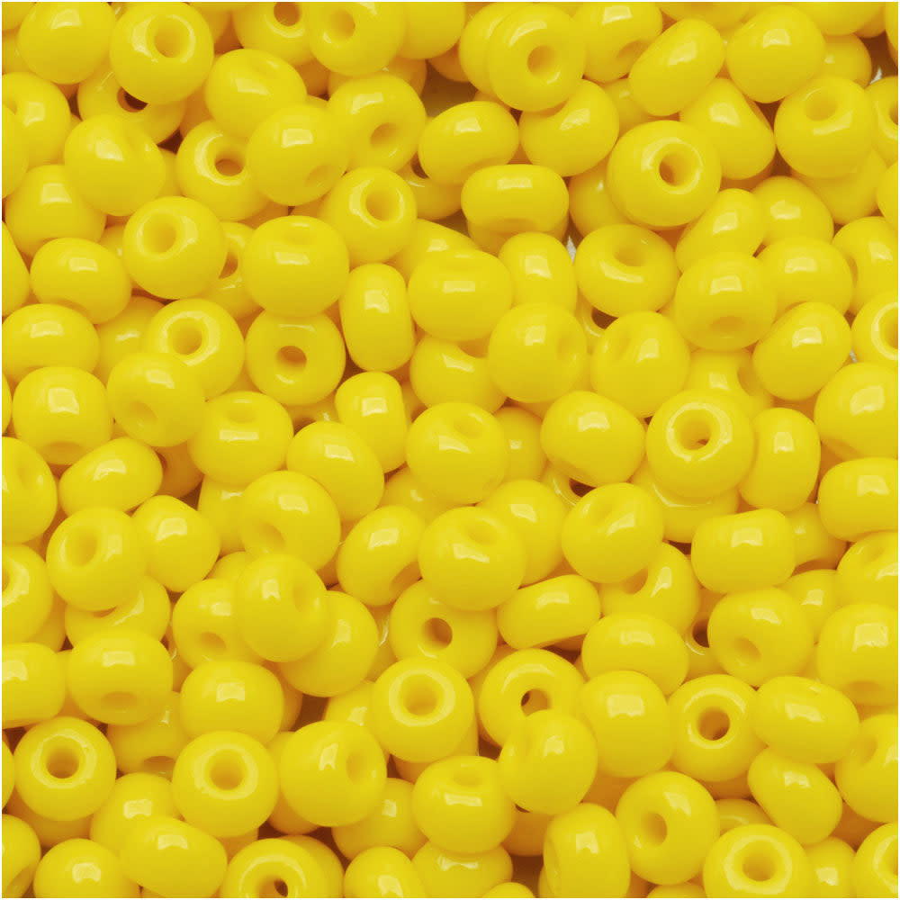 Czech Seed Beads 6/0 Sunshine Yellow Opaque (1 Ounce)