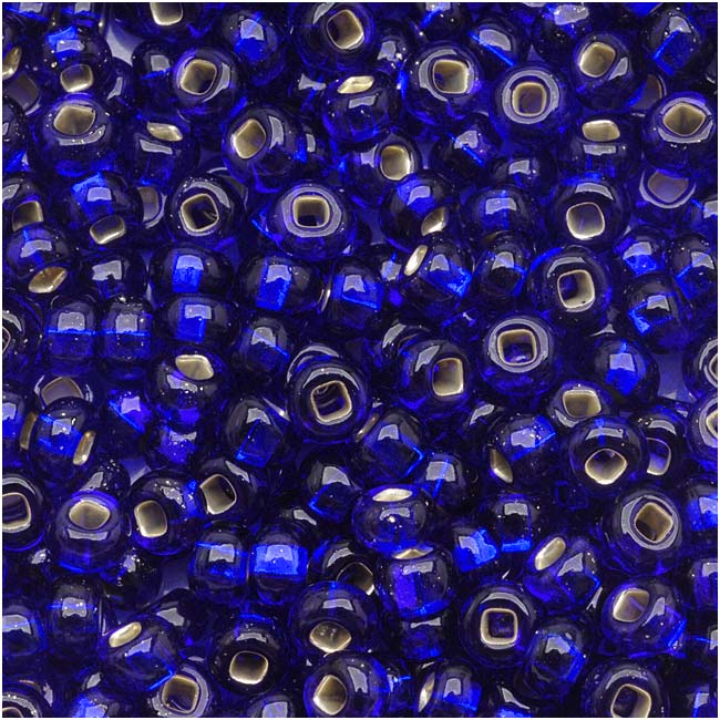 Czech Seed Beads 6/0 Cobalt Blue Silver Lined (1 Ounce)