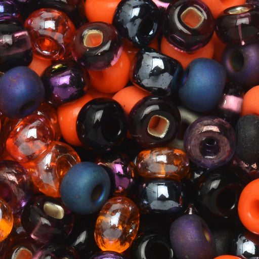Czech Glass Seed Beads, 6/0 Round, Halloween Mix (1 Ounce)