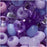 Czech Glass Seed Beads, 6/0 Round, Purple Parasols Mix (1 Ounce)