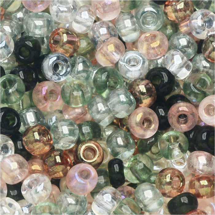 Czech Glass Seed Beads, 6/0 Round, Tourmaline Tapestries Mix (1 Ounce)