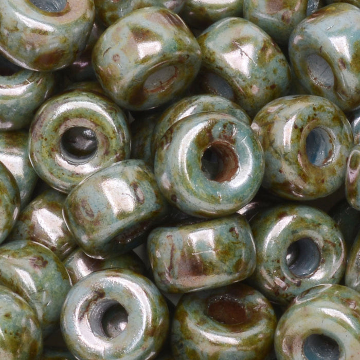 Czech Glass Matubo, 2/0 Seed Bead, Chalk Lazure Blue (20 Gram Tube)