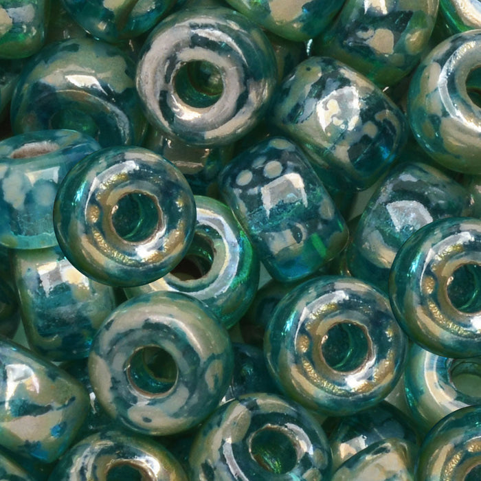 Czech Glass Matubo, 2/0 Seed Bead, Aqua Rembrandt (20 Gram Tube)