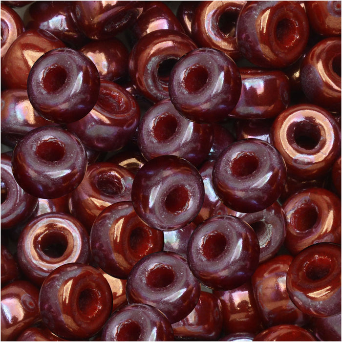 Czech Glass Matubo, 2/0 Seed Bead, Red Nebula (20 Gram Tube)