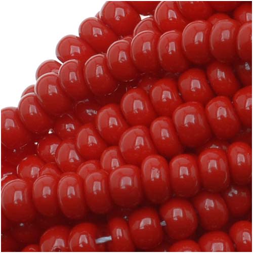 Czech Seed Beads 8/0 Dark Red Opaque (1 Ounce)