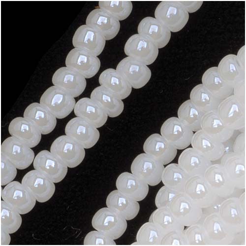 Czech Seed Beads 8/0 White Pearl (1 Ounce)