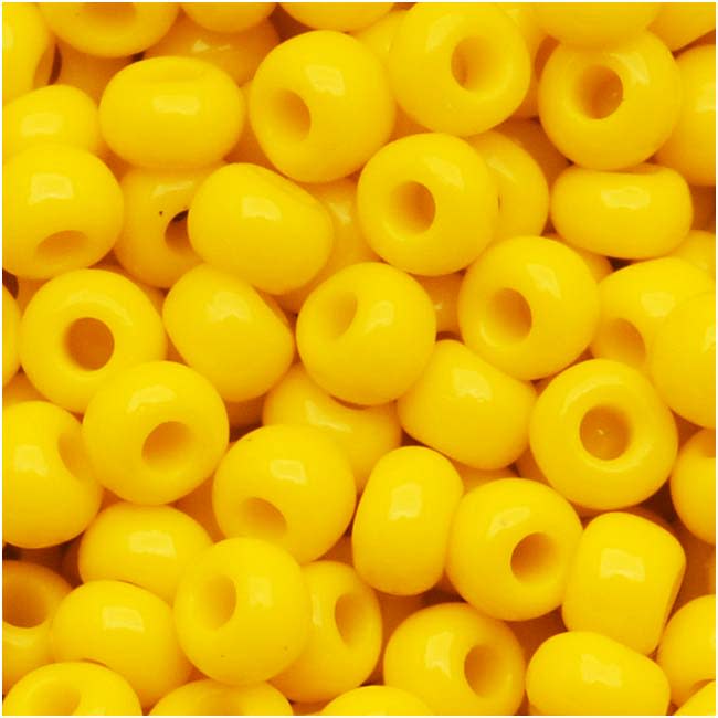 Czech Seed Beads 8/0 Sunshine Yellow Opaque (1 Ounce)