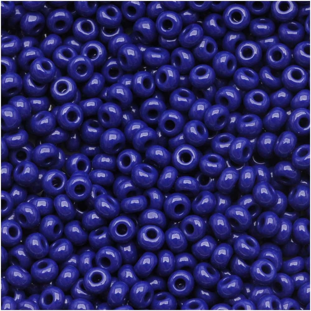 Czech Seed Beads 8/0 Royal Blue Opaque (1 Ounce)