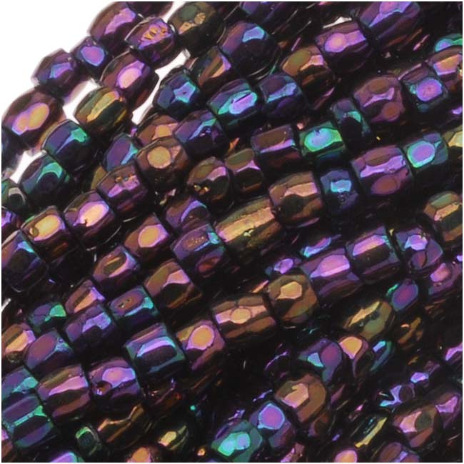 Czech Tri-Cut Seed Beads 10/0 'Purple Iris', Hank