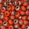 Czech Glass, Bohemian Aged 4/0 Round Seed Beads, Etched Orange and Capri (10 Grams)