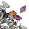 Czech Glass GemDuo, 2-Hole Diamond Shaped Beads 8x5mm, Backlit Vapor (2.5