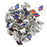 Czech Glass GemDuo, 2-Hole Diamond Shaped Beads 8x5mm, Backlit Vapor (2.5" Tube)