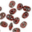 SuperDuo 2-Hole Czech Glass Beads, Opaque Red Picasso, 2x5mm, 8g Tube