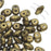 SuperDuo 2-Hole Czech Glass Beads, Metallic Gold Suede, 2x5mm, 8g Tube