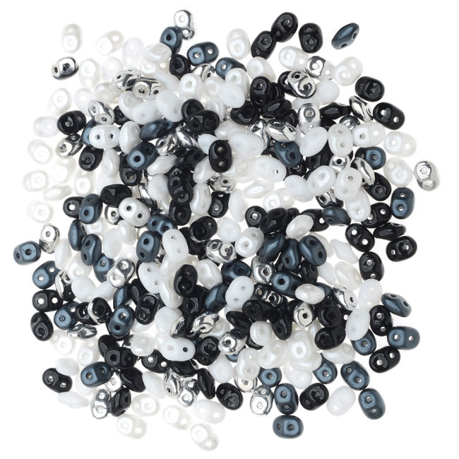 SuperDuo 2-Hole Czech Glass Beads, Formal Affair Mix, 2x5mm, 24g Tube