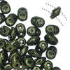SuperDuo 2-Hole Czech Glass Beads, Metallic Green, 2x5mm, 8g Tube