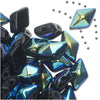 Czech Glass DiamonDuo, 2-Hole Diamond Shaped Beads 5x8mm, Jet AB (10 Gram Pack)
