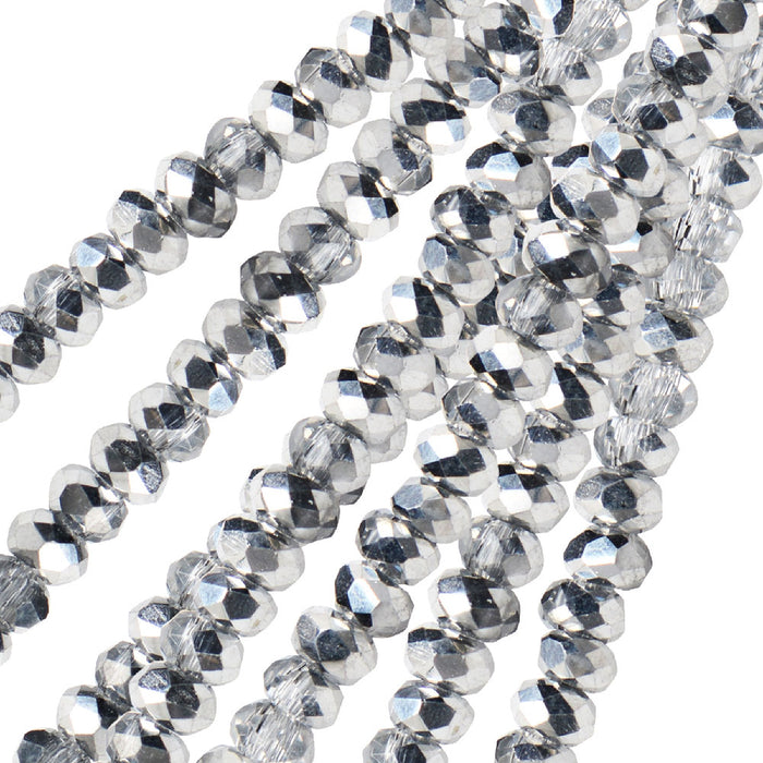 185pcs 2mm Mini Small Glass Beads Faceted Rondelle Crystal Beads