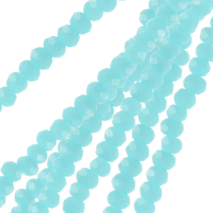 Crystal Beads, Faceted Rondelle 1.5x2.5mm, Opaque Blue (2 Strands)