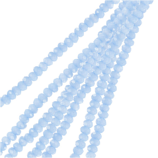 Crystal Beads, Faceted Rondelle 1.5x2.5mm, Opaque Light Periwinkle (2 Strands)