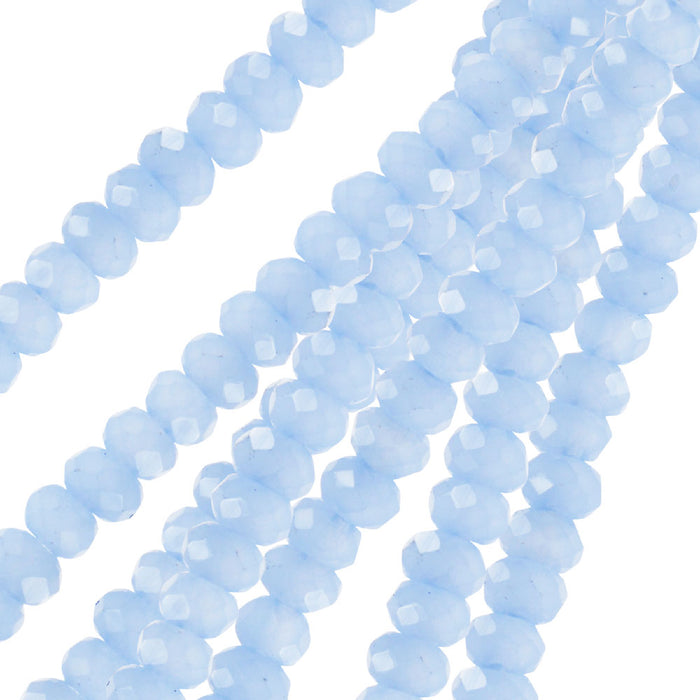 Crystal Beads, Faceted Rondelle 1.5x2.5mm, Opaque Light Periwinkle (2 Strands)