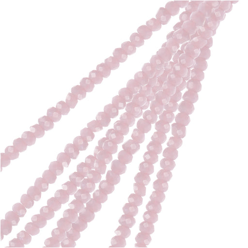 Crystal Beads, Faceted Rondelle 1.5x2.5mm, Opaque Light Purple (2 Strands)