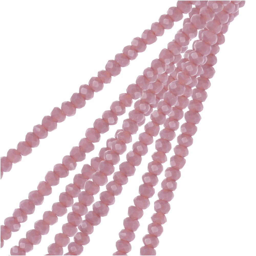 Crystal Beads, Faceted Rondelle 1.5x2.5mm, Opaque Dark Purple (2 Strands)