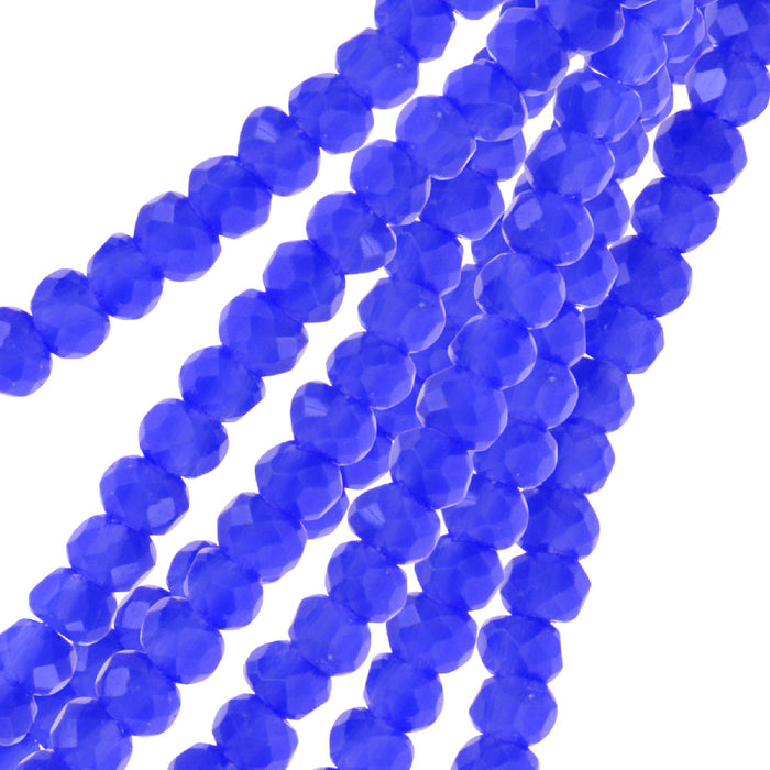 Crystal Beads, Faceted Rondelle 1.5x2.5mm, Opaque Dark Sapphire (2 Strands)