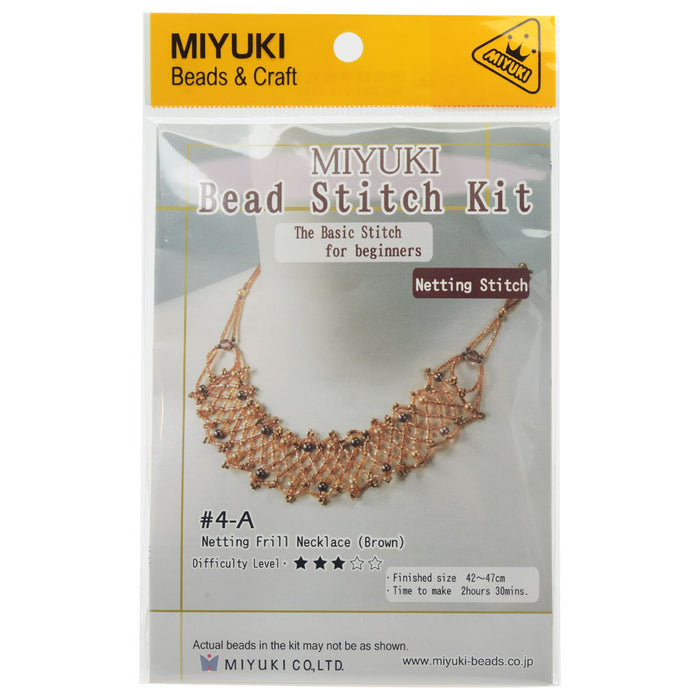 Miyuki Jewelry Kit, Netting Frill Brown Necklace, 1 Kit