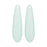 Cultured Sea Glass, Elongated Teardrop Pendants 37mm, Seafoam Light Aqua (2 Pieces)