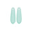 Cultured Sea Glass, Elongated Teardrop Pendants 24mm, Seafoam Light Aqua (6 Pieces)