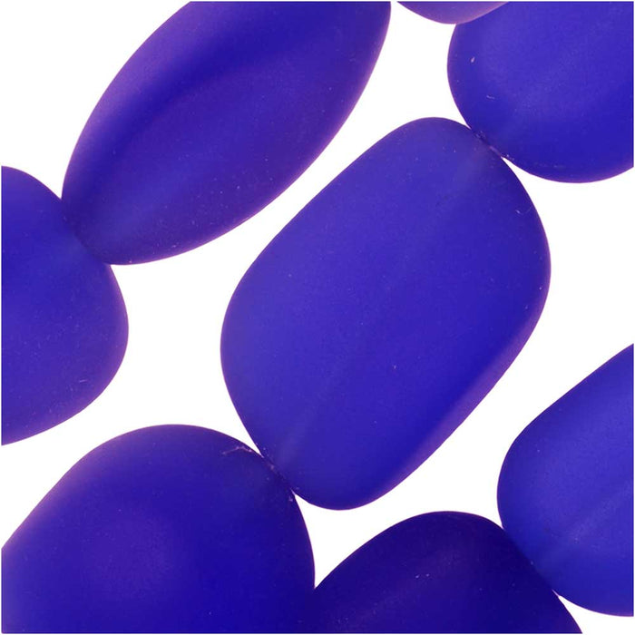 Cultured Sea Glass, Small Nugget Beads 8-16mm, Royal Blue (7 Pieces)