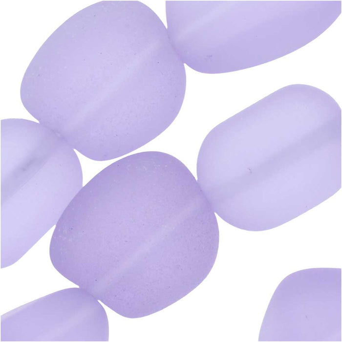 Cultured Sea Glass, Small Nugget Beads 8-16mm, Alexandrite Purple (7 Pieces)