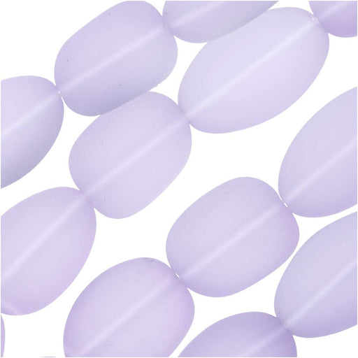 Cultured Sea Glass, Oval Nugget Beads 15-22mm, Alexandrite Purple (6 Pieces)