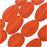Cultured Sea Glass, Oval Nugget Beads 15-22mm, Tangerine Orange (6 Pieces)