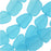 Cultured Sea Glass, Small Flat Freeform Beads 13-16mm, Aqua Blue (6 Pcs)