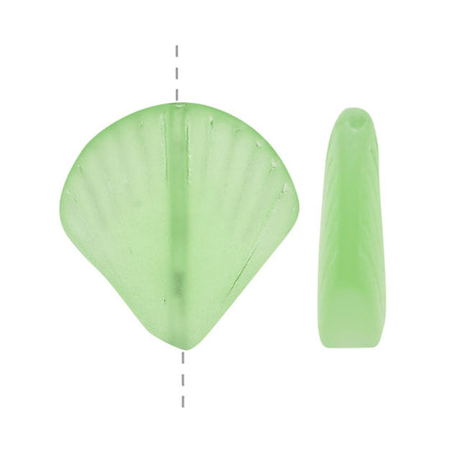 Cultured Sea Glass, Clamshell Beads 20x19.5mm, Peridot Green (2 Pieces)