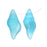 Cultured Sea Glass, Conch Shell Pendants 26x13mm, Aqua Blue (2 Pieces)