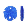 Cultured Sea Glass, Sand Dollar Pendants 21x19mm, Royal Blue (2 Pieces)