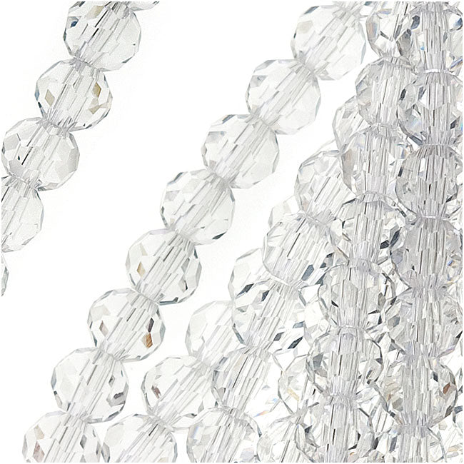Crystal Clear Glass Faceted Round Beads 4mm (1 Strand)
