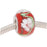 Murano Style Glass Lampwork European Style Large Hole Bead - Red With White Flower 14mm (1 pcs)