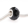 Faceted Glass European Style Large Hole Bead - 
