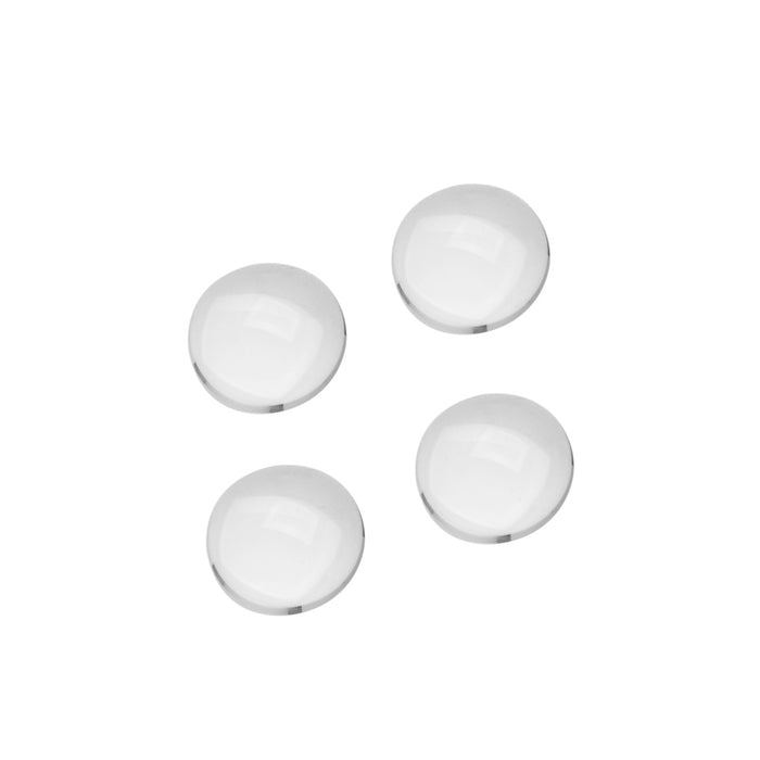 Clear Czech Glass Cabochon Round Crystal Magnify 11mm (4 pcs)