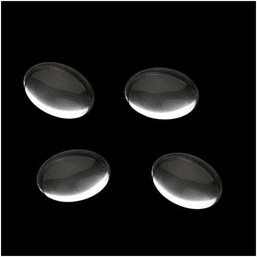 Czech Clear Glass Cabochon Oval Beads Crystal Magnify 10mm X 14mm (4 pcs)