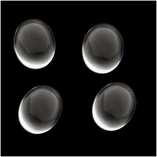 Clear Czech Glass Cabochon Oval Beads Crystal Magnify 13mm X 18mm (4 pcs)