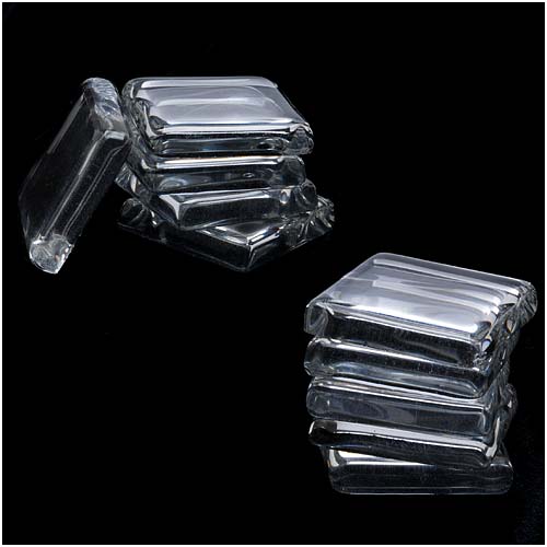 Clear Glass Jewelry Pendant Tiles For Craft Pendant Small Squares 7/8 Inch (10 pcs)
