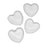 Clear Glass Cabochon Heart 25mm (4 Pieces)