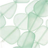 Cultured Sea Glass, Flat Freeform Beads 18-28mm, Seafoam Light Aqua (5 Pieces)