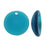 Cultured Sea Glass, Concave Coin Pendants / Bottle Bottoms 25mm, Teal Blue (2 Pieces)